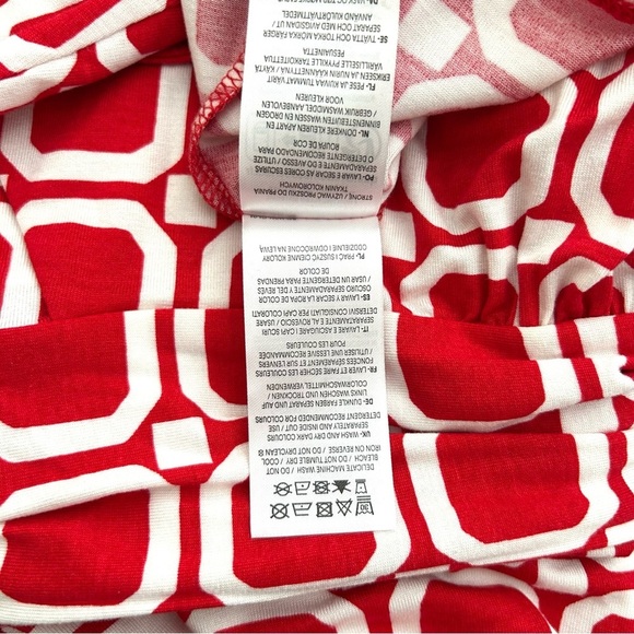 BODEN Amelie Stretch Jersey Dress Short Sleeve Geometric Red White Size US 6 - Picture 12 of 14